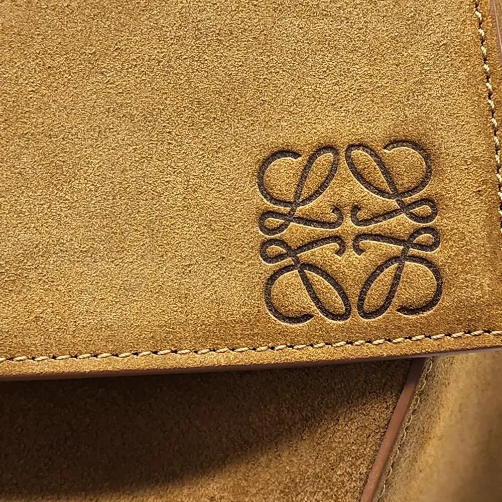 Loewe Men's Puzzle Suede Leather Shoulder Crossbody Bag in Tan - NEW